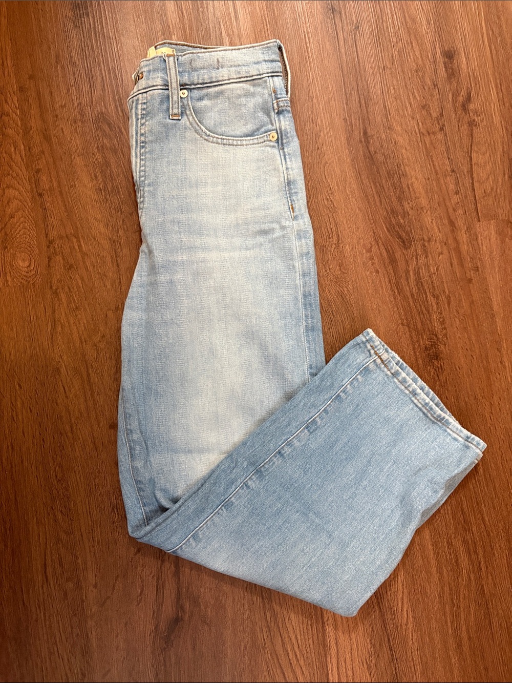 Madewell Light Blue Slim Wide-Leg Crop Jeans